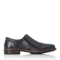 Rieker Antistress Herren Slipper Leder klassisch schwarz S13 17659-00