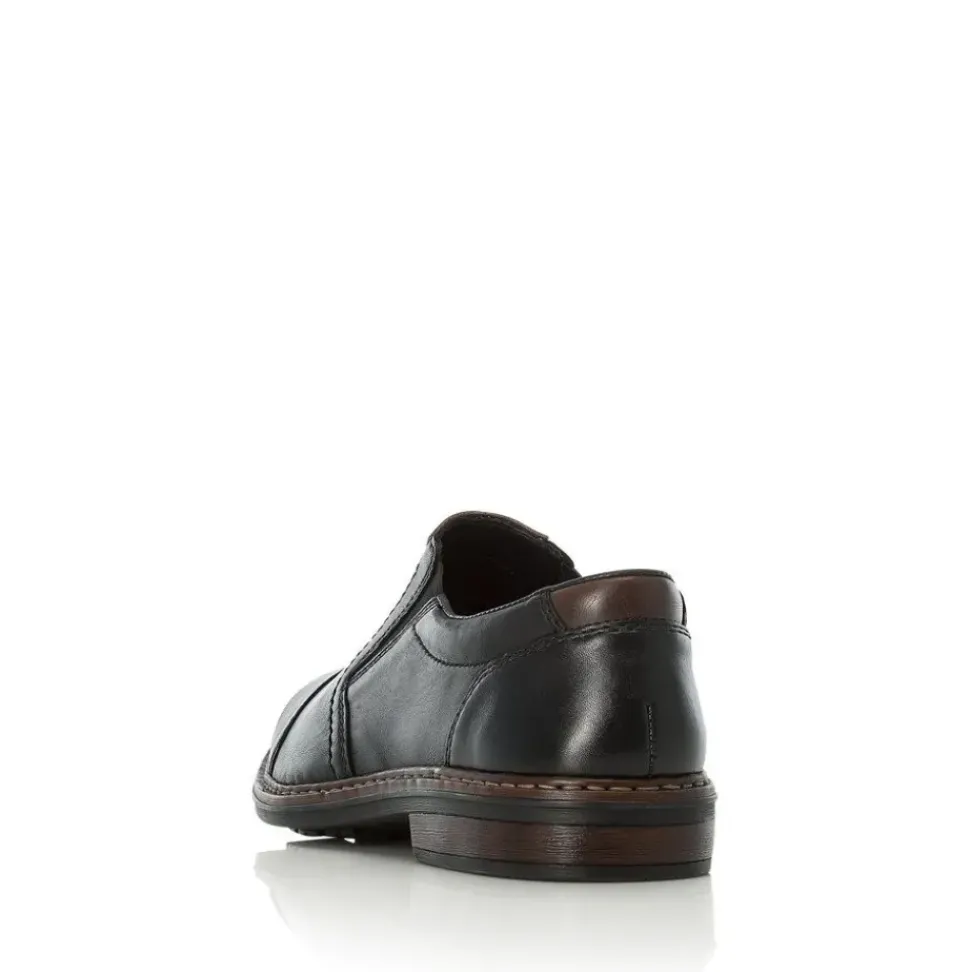 Rieker Antistress Herren Slipper Leder klassisch schwarz S13 17659-00