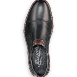 Rieker Antistress Herren Slipper Leder klassisch schwarz S13 17659-00