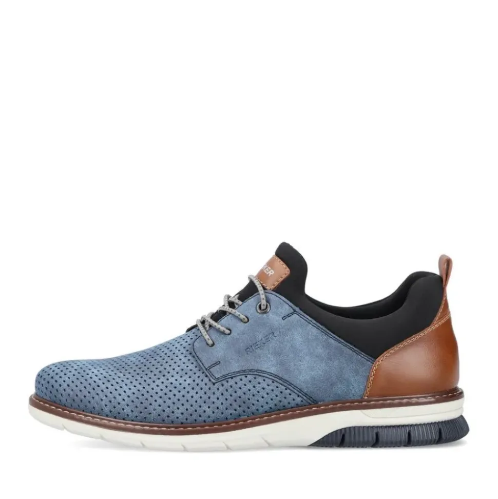 Rieker Antistress Herren Slipper Lochmuster blau S13 14450-14