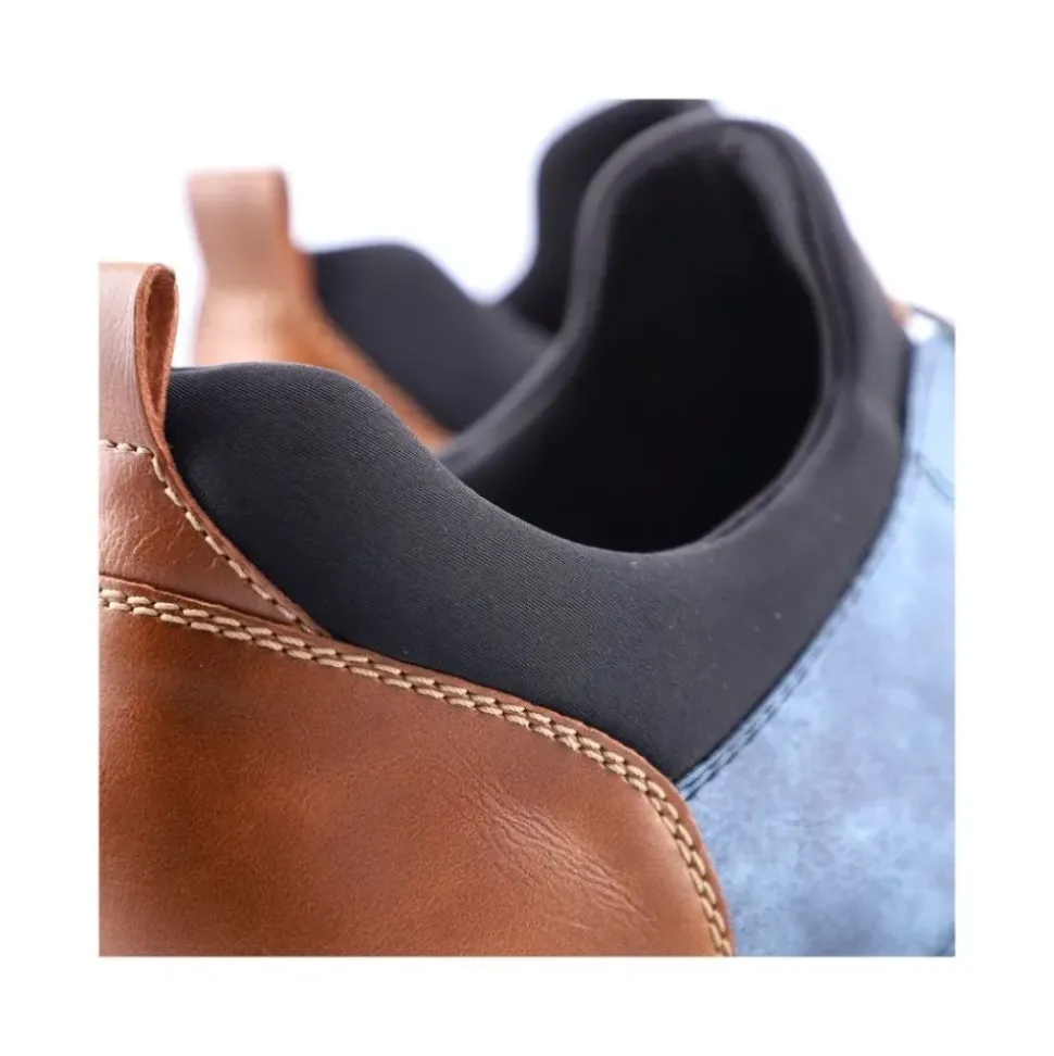 Rieker Antistress Herren Slipper Lochmuster blau S13 14450-14