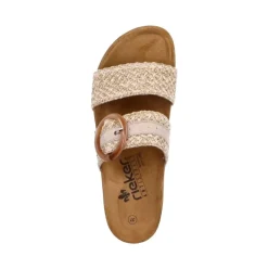 Rieker Antistress Pantolette Bastoptik Zierschnalle beige S12   V8091-60