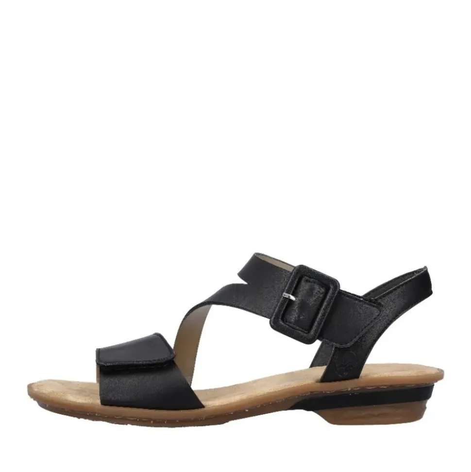 Rieker Antistress Sandalette Riemchen Klettverschluss schwarz S12 63460-00
