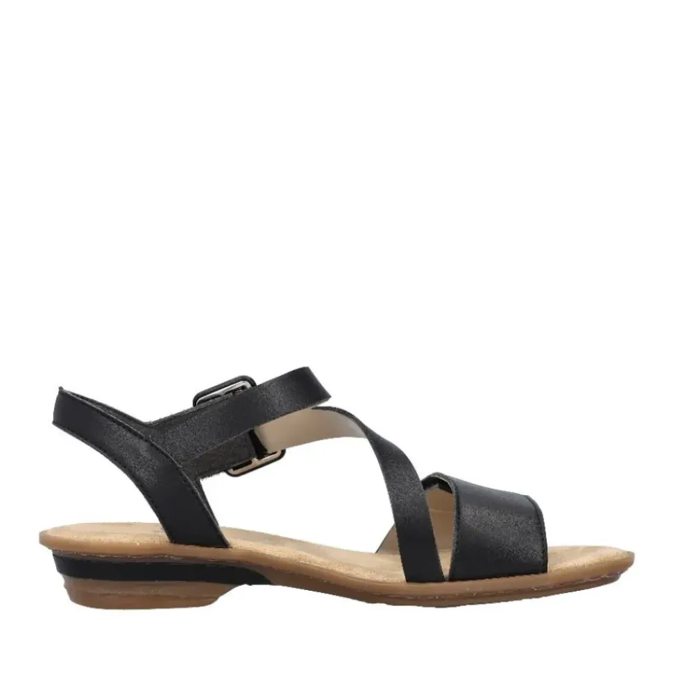 Rieker Antistress Sandalette Riemchen Klettverschluss schwarz S12 63460-00
