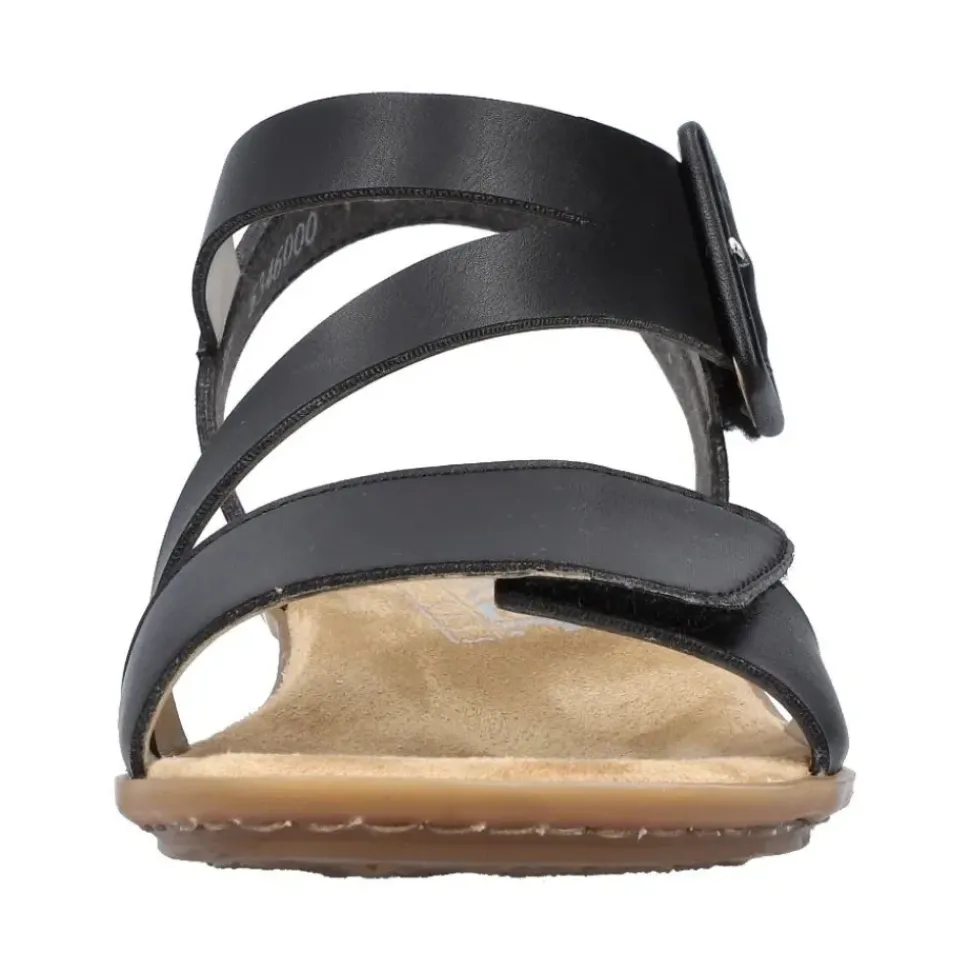 Rieker Antistress Sandalette Riemchen Klettverschluss schwarz S12 63460-00