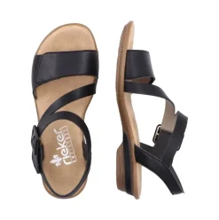 Rieker Antistress Sandalette Riemchen Klettverschluss schwarz S12 63460-00