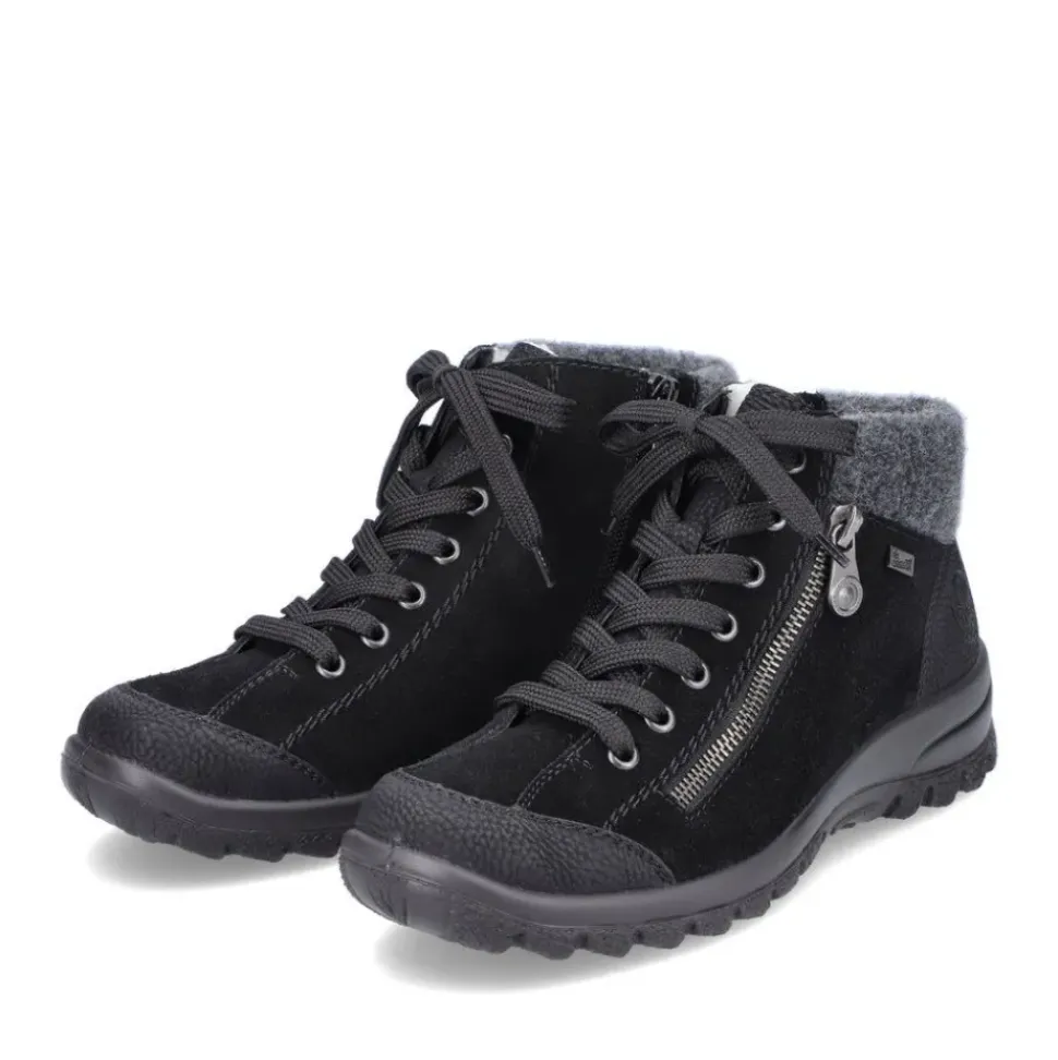 Rieker Antistress Schnürschuh Rauleder RiekerTEX- Membran schwarz S21 L7132-01