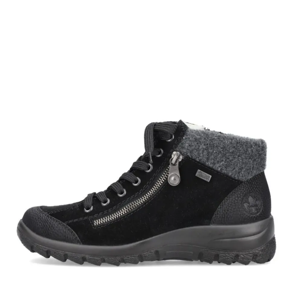 Rieker Antistress Schnürschuh Rauleder RiekerTEX- Membran schwarz S21 L7132-01
