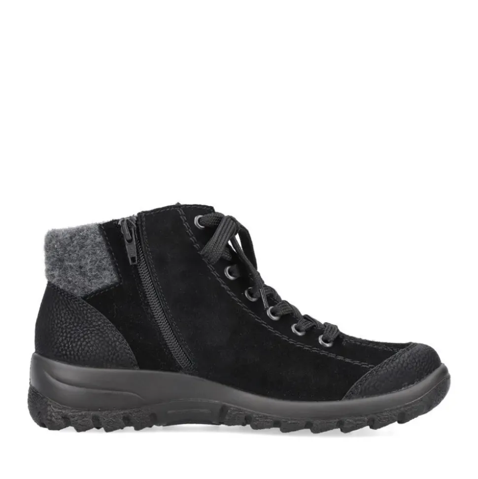 Rieker Antistress Schnürschuh Rauleder RiekerTEX- Membran schwarz S21 L7132-01