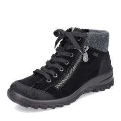 Rieker Antistress Schnürschuh Rauleder RiekerTEX- Membran schwarz S21 L7132-01