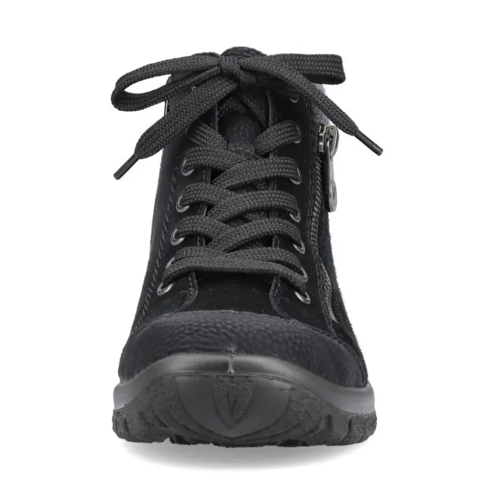 Rieker Antistress Schnürschuh Rauleder RiekerTEX- Membran schwarz S21 L7132-01