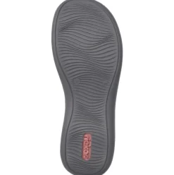 Rieker Antistress Slipper Sling Sandale Leder Klettverschluss blau S12 46377-14
