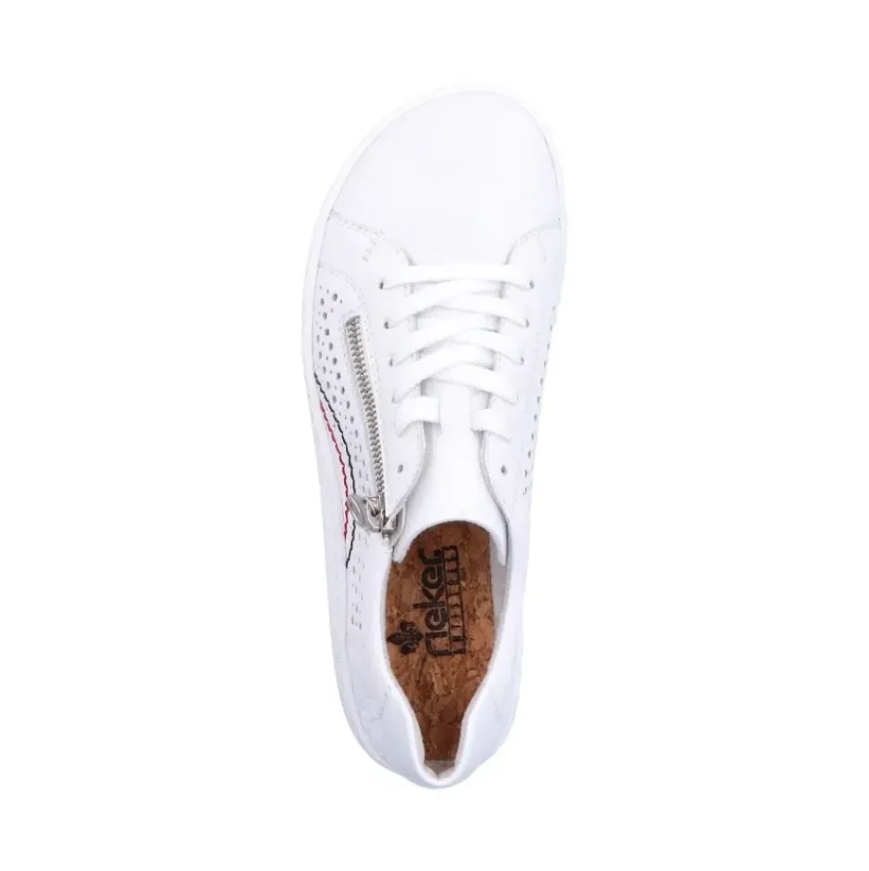 Rieker Antistress Sneaker Leder Lochmuster weiß S12 52824-80
