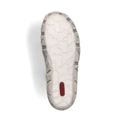 Rieker Antistress sportlicher Damen Slipper Reißverschluss Leder Lochmuster weiß S13 L0355-80