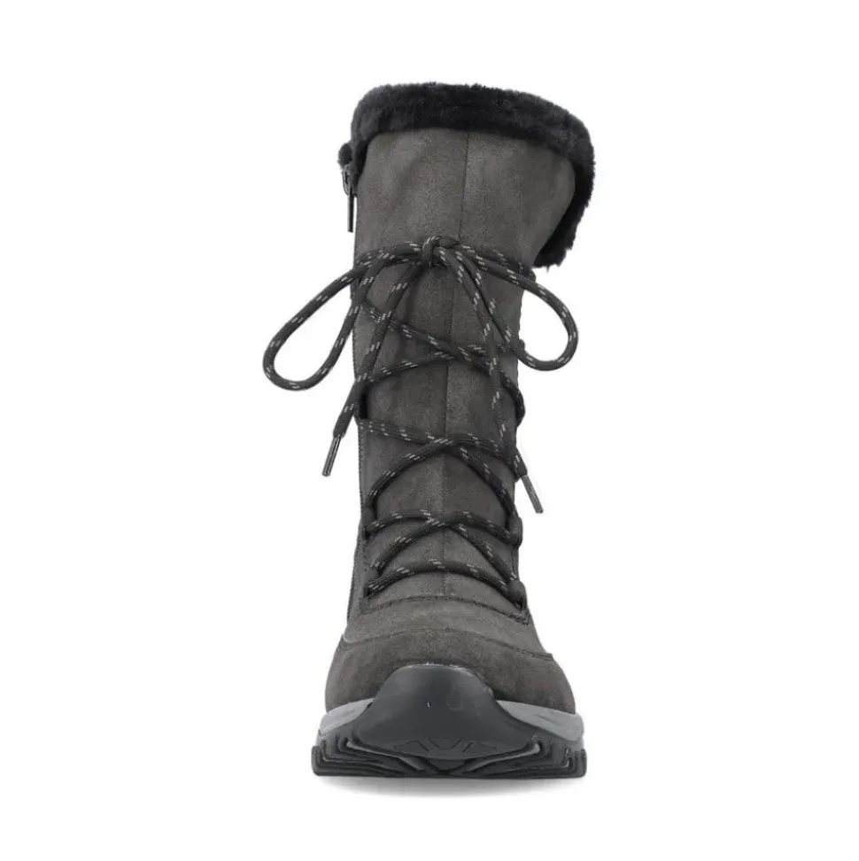 Rieker Damen Biker- Boots Schnürboots TEX- Membran Warmfutter Zierkordel blau S23 Z9124-12