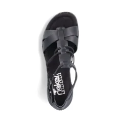 Rieker Damen Keilsandaletten asphaltschwarz S13 67480-01