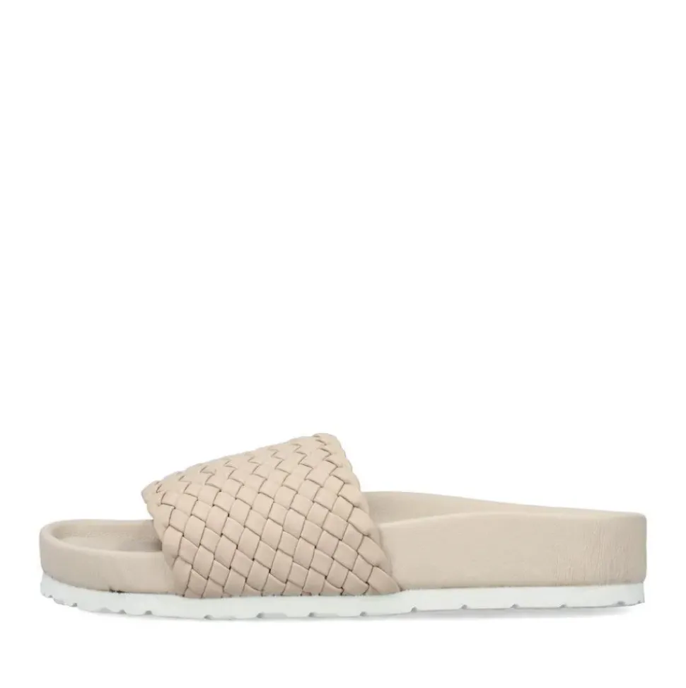 Rieker Damen Pantoletten hellbeige S13 68381-62