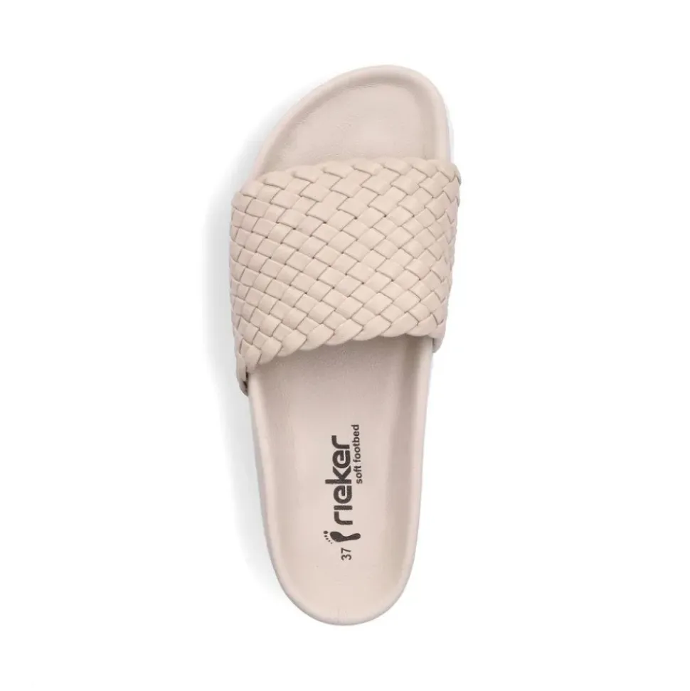 Rieker Damen Pantoletten hellbeige S13 68381-62