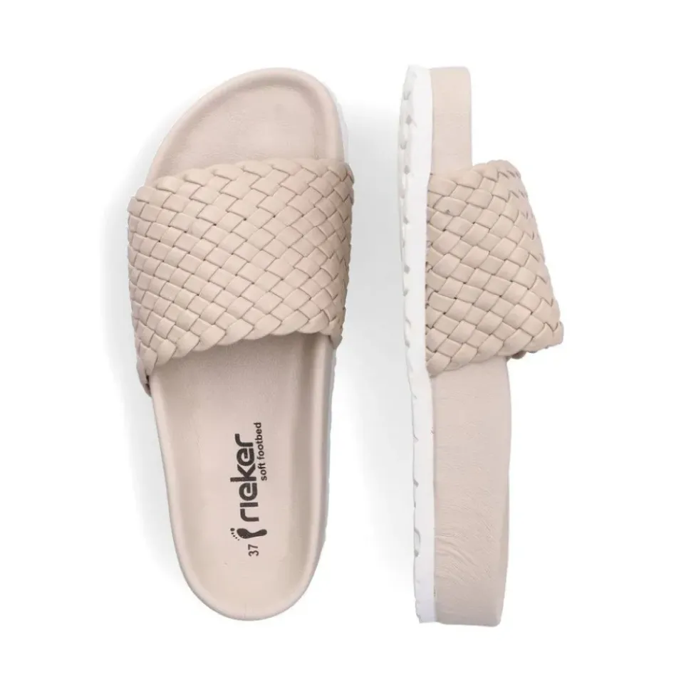 Rieker Damen Pantoletten hellbeige S13 68381-62