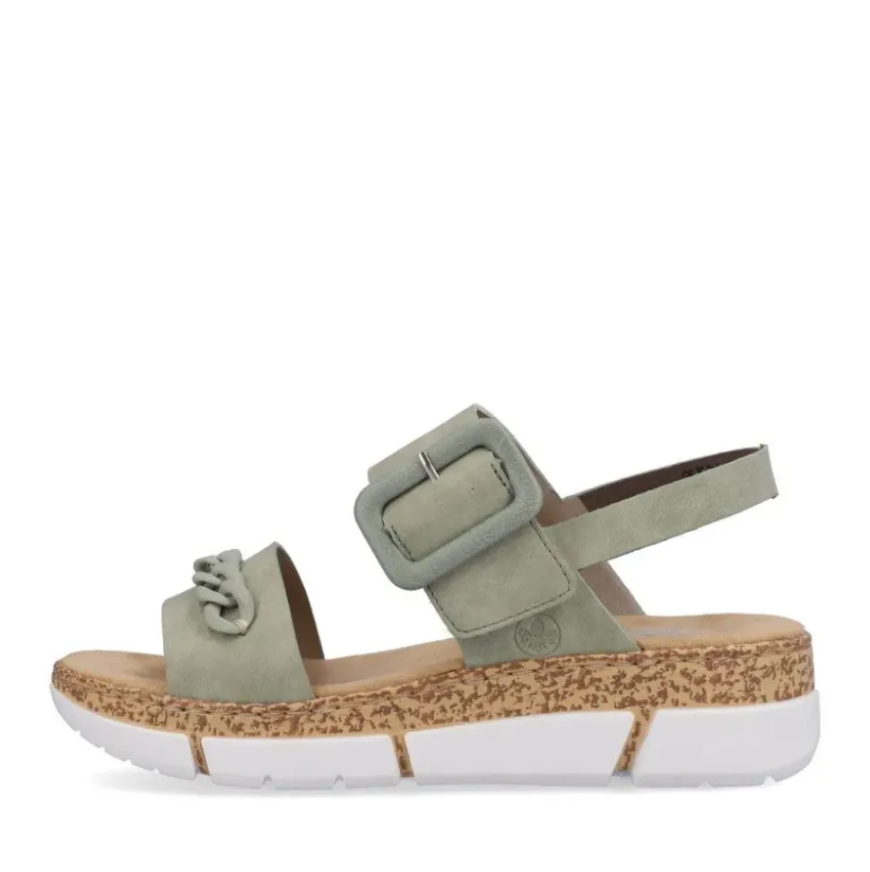 Rieker Damen Riemchensandalen mintgrün Keilabsatz S13 V2350-52