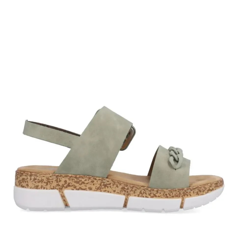 Rieker Damen Riemchensandalen mintgrün Keilabsatz S13 V2350-52