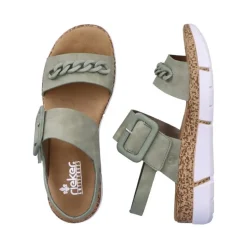Rieker Damen Riemchensandalen mintgrün Keilabsatz S13 V2350-52