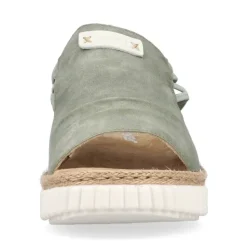 Rieker Damen Sandaletten Gummizug Extraweite grün S14 69262-52