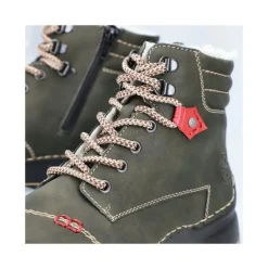 Rieker Damen Schnürboots Schnürstiefel Warmfutter grün S23 51545-54