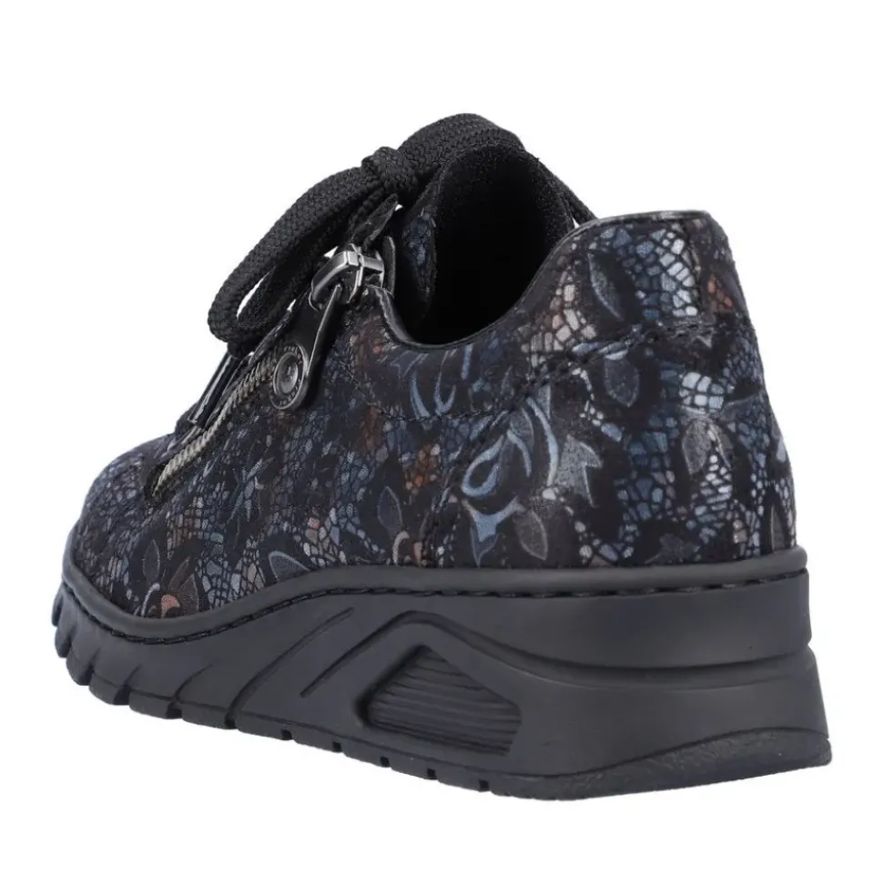Rieker Damen Schnürschuhe schwarz-metallic S23 N3302-90