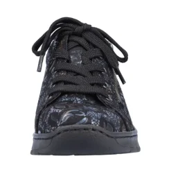 Rieker Damen Schnürschuhe schwarz-metallic S23 N3302-90