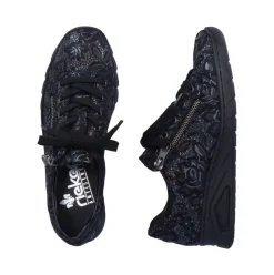 Rieker Damen Schnürschuhe schwarz-metallic S23 N3302-90