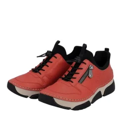 Rieker Damen Slipper rot Schnellschnürung S23 45951-33