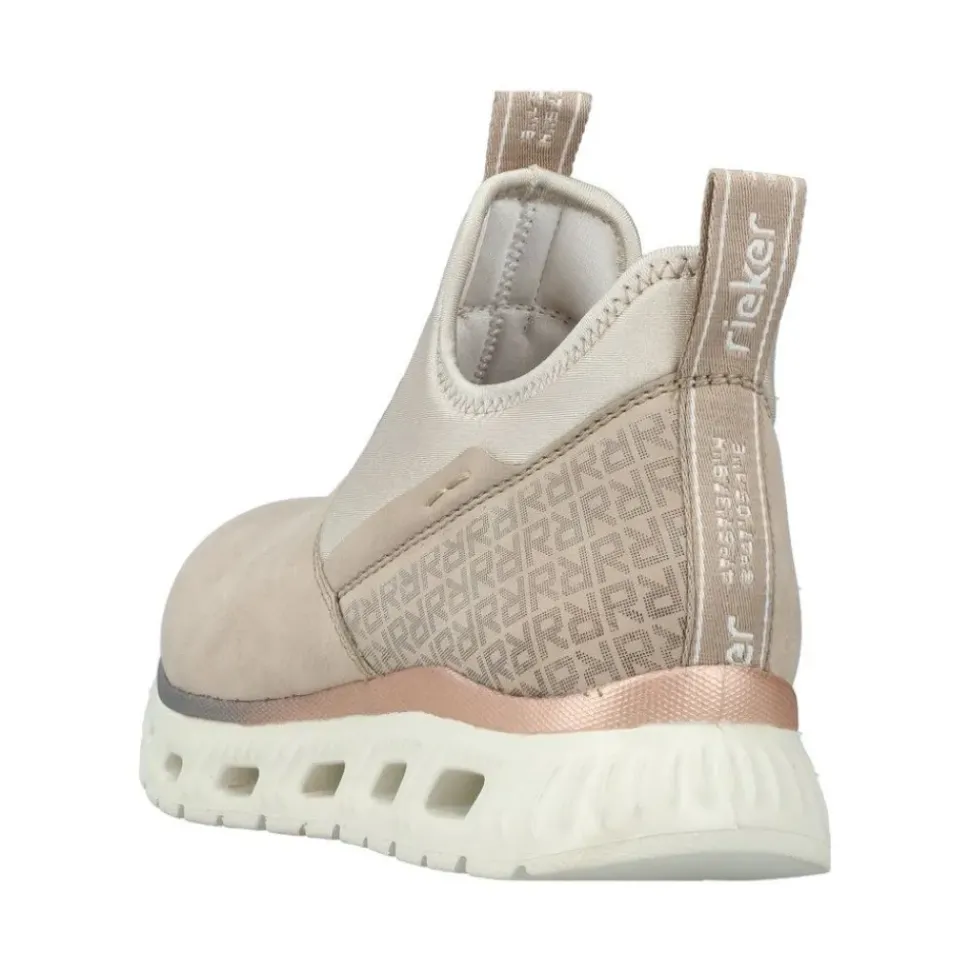 Rieker Damen Slipper weiß Memosoft-Sohle Komfortweite S23 M6053-62