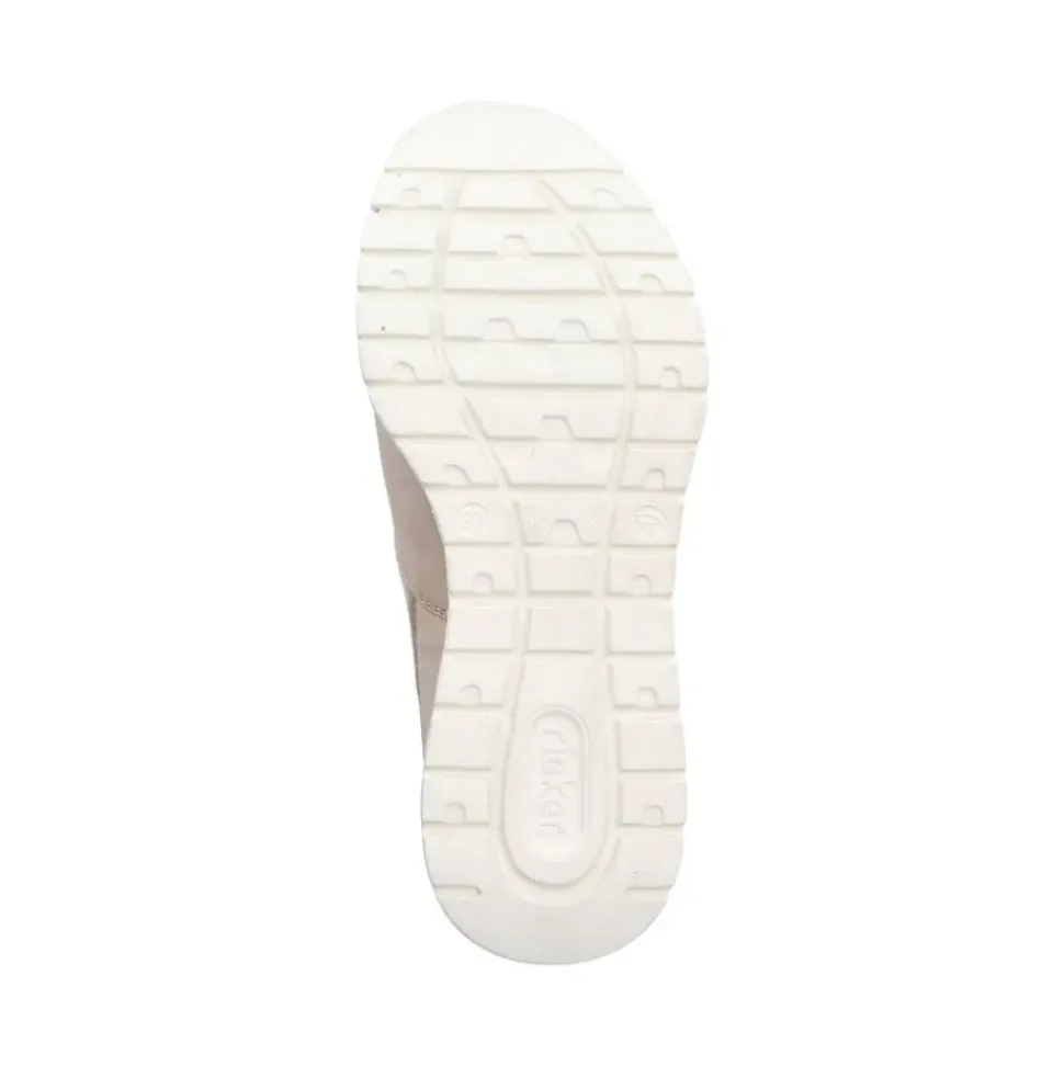 Rieker Damen Slipper weiß Memosoft-Sohle Komfortweite S23 M6053-62