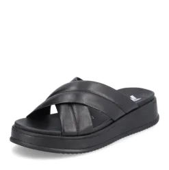 Rieker EVOLUTION Damen Pantolette Leder schwarz S13  W0802-00
