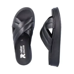 Rieker EVOLUTION Damen Pantolette Leder schwarz S13  W0802-00