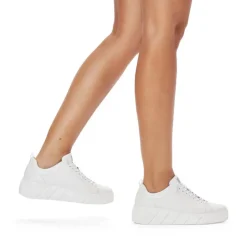 Rieker EVOLUTION Damen Sneaker Leder Plateau- Sohle Wechselfußbett weiß S13 W0500-80
