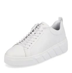 Rieker EVOLUTION Damen Sneaker Leder Plateau- Sohle Wechselfußbett weiß S13 W0500-80