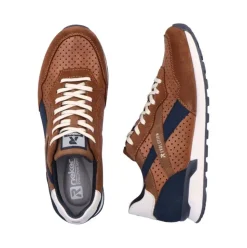 Rieker Evolution Herren Sneaker Halbschuh Leder Wechselfußbett durchbrochen braun S13 U0302-24