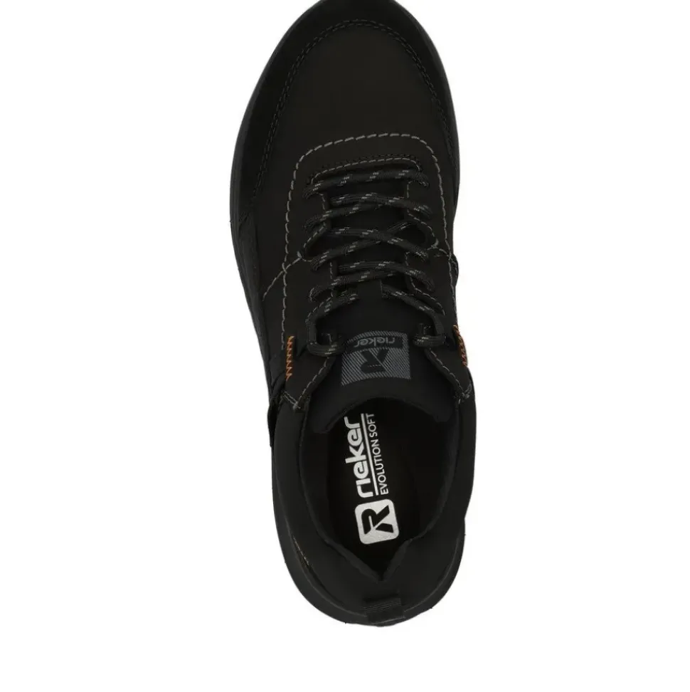 Rieker Evolution Herren Sneaker Rauleder TEX- Membran Wechselfußbett Komfortweite schwarz S23 U0100-00