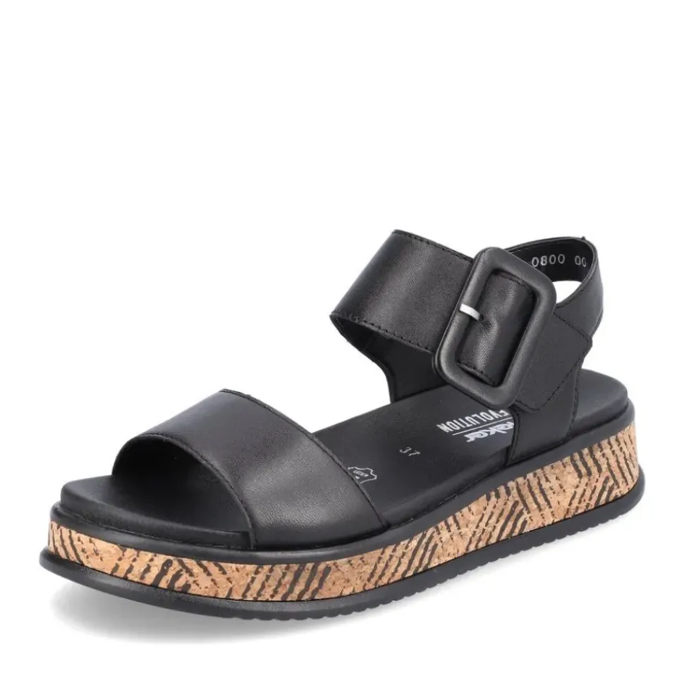Rieker EVOLUTION Sandale Leder schwarz S14 W0800-00