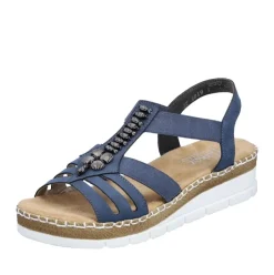 Rieker Keilsandalette blau Schlupf S14 V1206-14