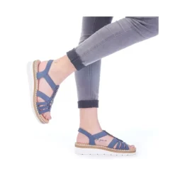 Rieker Keilsandalette blau Schlupf S14 V1206-14