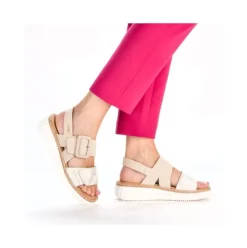 Rieker Keilsandalette H -Weite extra weit beige- silber S14 69260-60