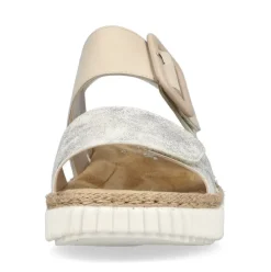 Rieker Keilsandalette H -Weite extra weit beige- silber S14 69260-60