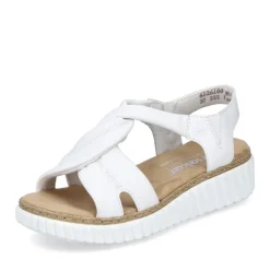 Rieker Keilsandalette H - Weite Extraweit Schlupf weiß S14 63261-80