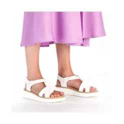 Rieker Keilsandalette H - Weite Extraweit Schlupf weiß S14 63261-80