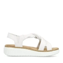 Rieker Keilsandalette H - Weite Extraweit Schlupf weiß S14 63261-80