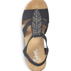 Rieker Keilsandalette Schlupf schwarz S14 V02C1-00