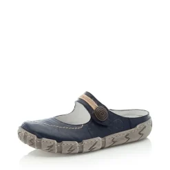 Rieker Pantolette Clogs Leder Antistress blau L0391-14